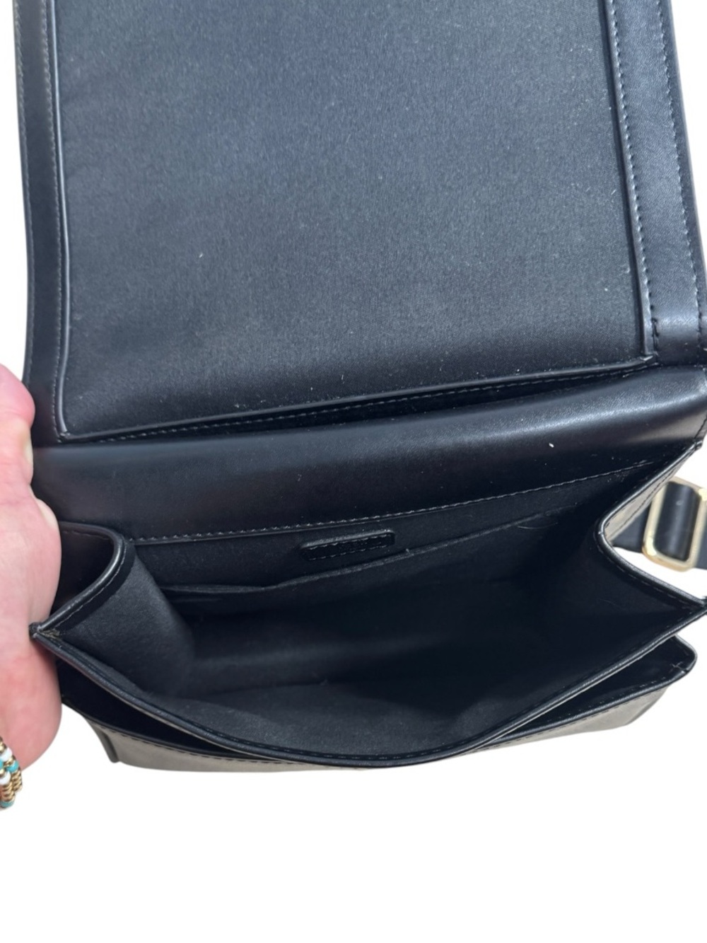Urban Outfitters Black Faux Leather Front Flap Crossbody Shoulder Bag - Picture 6 of 10